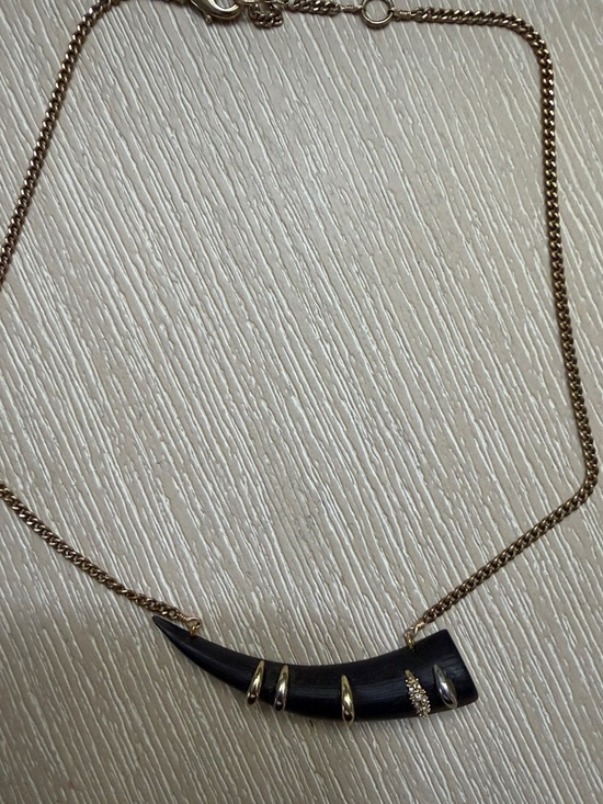 Alexis Bittar Jewelry - Alexis Bittar Black and Gold Horn Pendant Necklace